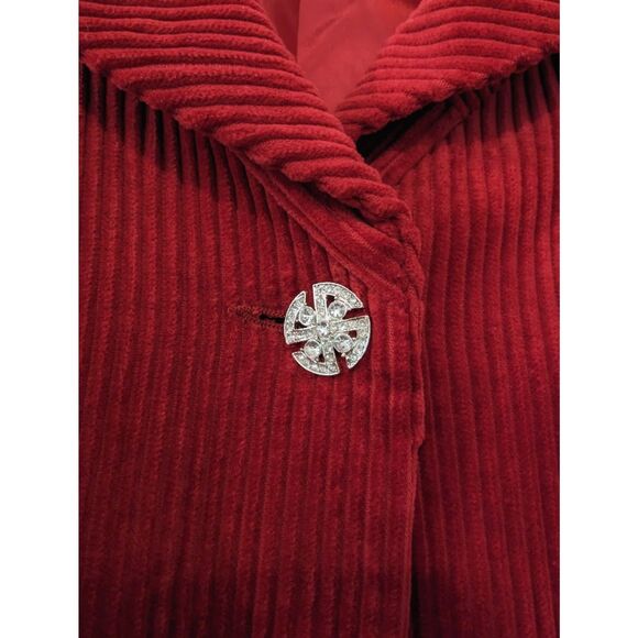 VINTAGE 80s/early 90s First Issue Liz Claiborne Swing Coat RhinestoneButton SzXL - Picture 3 of 6